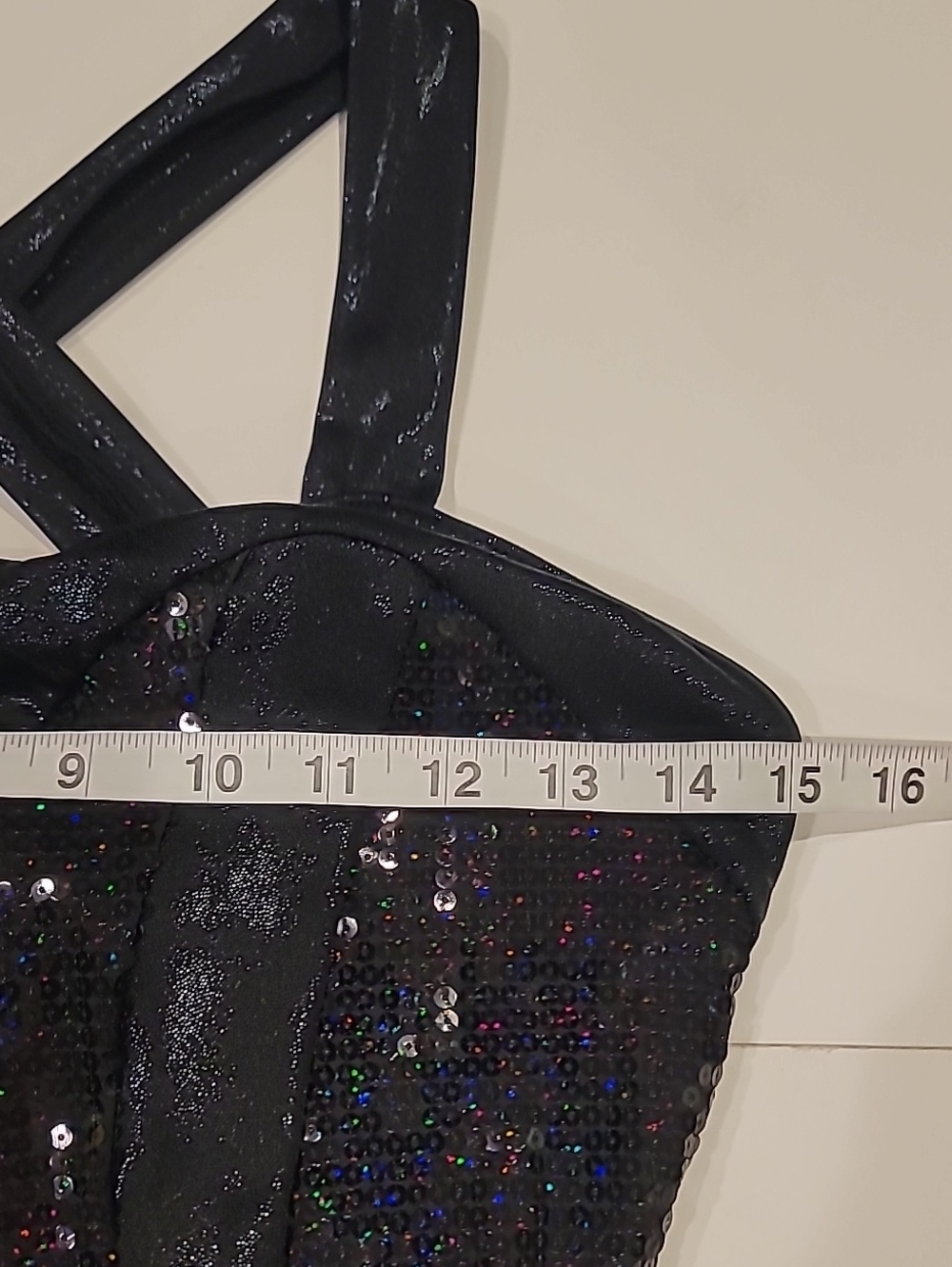 Black Sequin Ruffle Tiered Dress Large 12/14 - Picture 8 of 11
